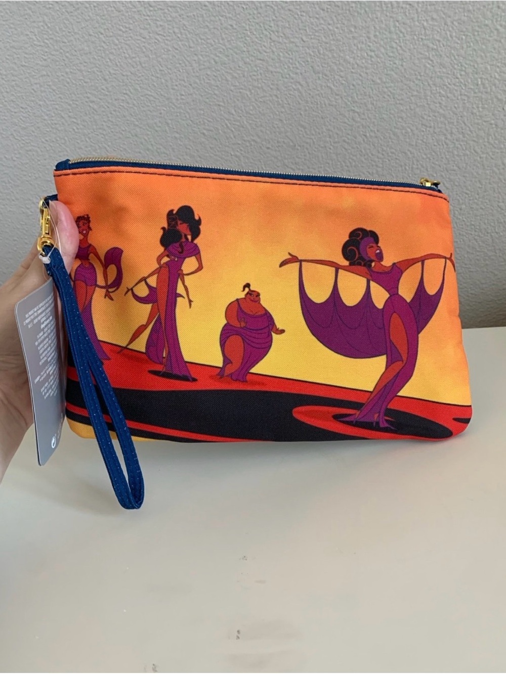 Disney Orange and Purple Jazzy Graphic Wristlet